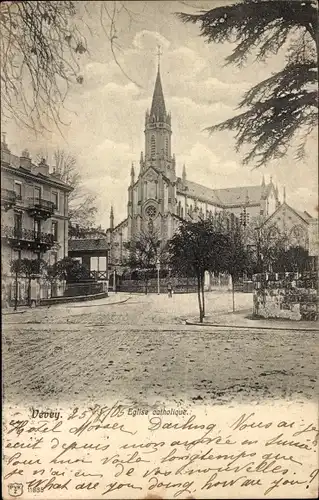 Ak Vevey Kanton Waadt, Eglise catholique