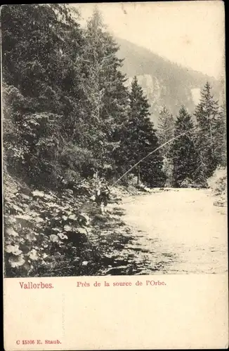 Ak Vallorbe Kanton Waadt, Pres de la source de l'Orbe