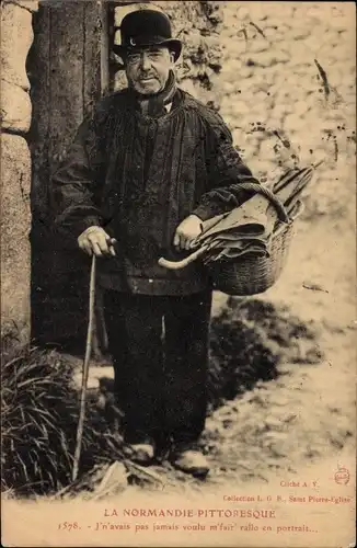 Ak La Normandie Pittoresque, Mann in Tracht