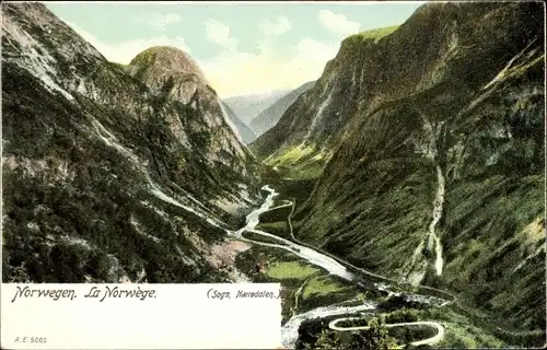 Ak Sogn Norwegen, Naerodalen, Landschaft