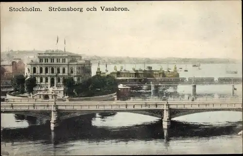 Ak Stockholm Schweden, Strömsborg och Vasabron