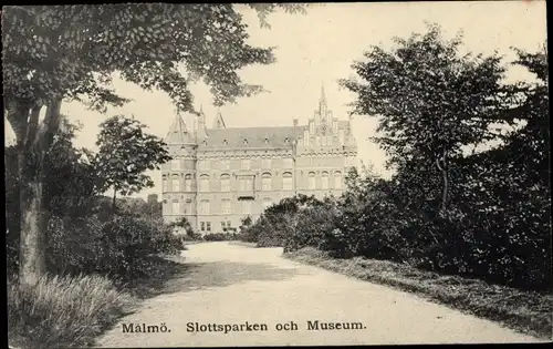 Ak Malmö Schweden, Slottsparken och Museum
