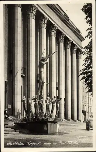 Ak Stockholm Schweden, Orfeus, staty av Carl Milles