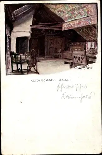 Künstler Ak Skansen Stockholm Schweden, Oktorpsgården