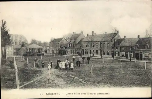 Ak Kemmel Heuvelland Westflandern, Grand'Place avec kiosque permanent