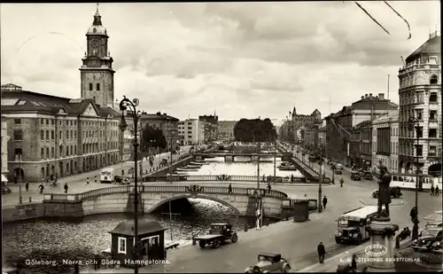 Ak Göteborg Schweden, Norra och Södra Hamngatorna