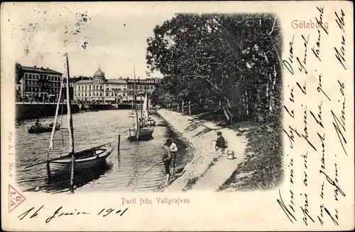 Ak Göteborg Schweden, Parti fran Vallgrafven