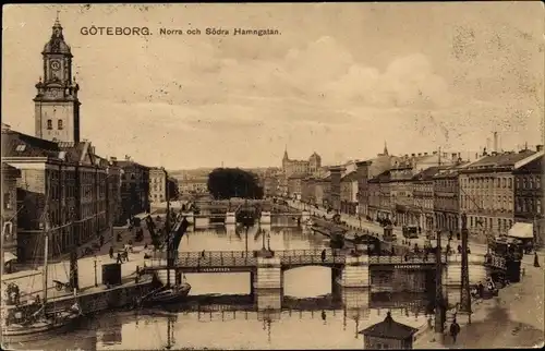 Ak Göteborg Schweden, Norra och Södra Hamngatan