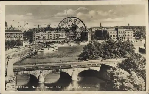 Ak Stockholm Schweden, Grand Hotel och Nationalmuseum