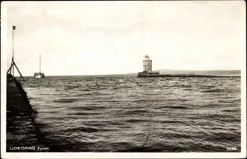 Ak Lidköping Schweden, Fyren, Leuchtturm