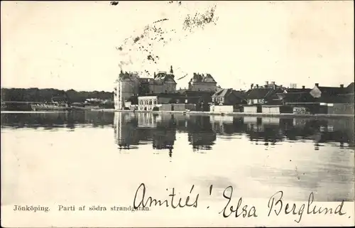 Ak Jönköping Schweden, Parti af södra strandgatan