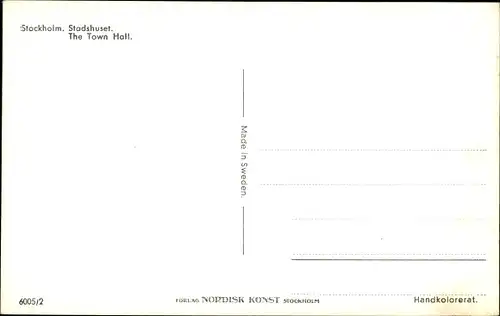 Ak Stockholm Schweden, Stadshuset, The Town Hall