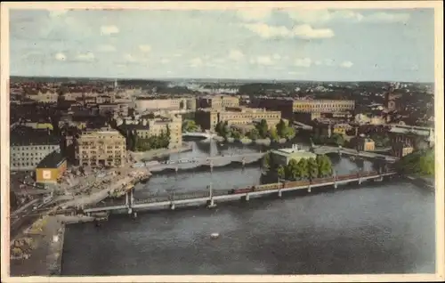 Ak Stockholm Schweden, Blick vom Stadthausturm