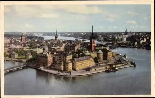 Ak Stockholm Schweden, Aussicht vom Stadthausturm