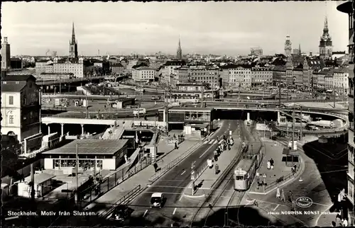 Ak Stockholm Schweden, Moriv fran Slussen