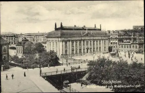 Ak Stockholm Schweden, Riddarhuset och Riddarhustorget