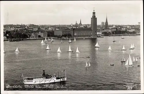 Ak Stockholm Schweden, Utsikt över Riddarfjärden