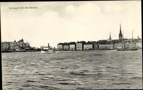 Ak Stockholm Schweden, Panorama, Dampfer