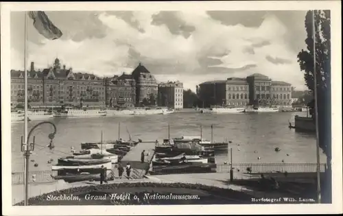 Ak Stockholm Schweden, Grand Hotell o Nationalmuseum