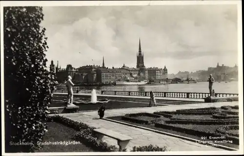 Ak Stockholm Schweden, Stadshustradgarden