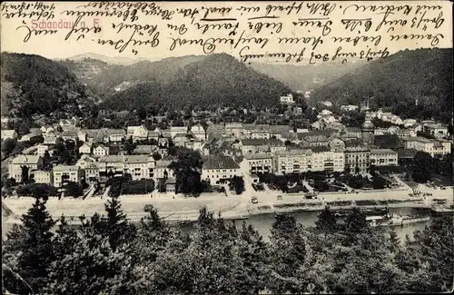 Ak Bad Schandau Sächsische Schweiz, Panorama