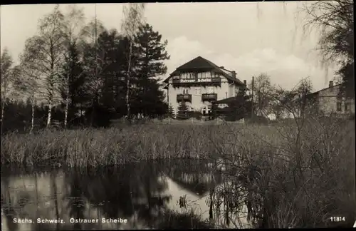 Ak Ostrau Bad Schandau Sächsische Schweiz, Ostrauer Scheibe