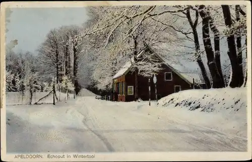 Ak Apeldoorn Gelderland, Echoput in Wintertooi, Schnee