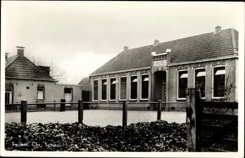 Ak Twijzel Friesland Niederlande, Chr. School