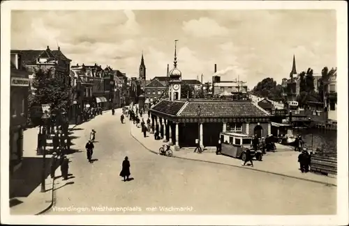 Ak Vlaardingen Südholland, Westhavenplaats met Vischmarkt