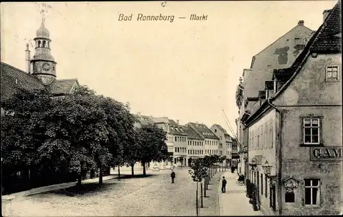 Ak Ronneburg im Kreis Greiz Thüringen, Markt