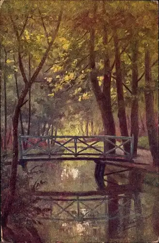 Künstler Ak Gerstenhauer, Johann Georg, niederländisches Motiv, Brücke