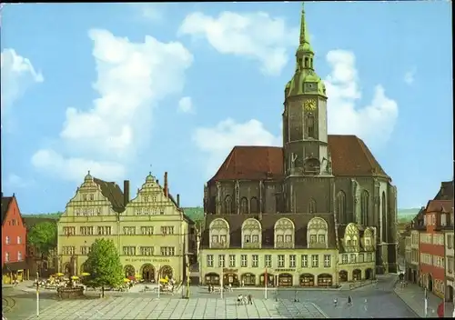 Ak Naumburg an der Saale, Wilhelm-Pieck-Platz, Kirche, Giebelhaus