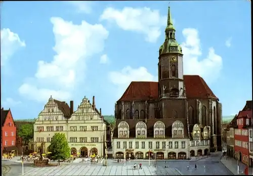 Ak Naumburg an der Saale, Wilhelm-Pieck-Platz, Kirche, Giebelhaus