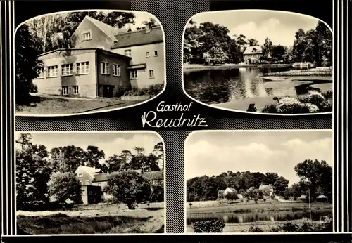 Ak Reudnitz Cavertitz in Sachsen, Dahlener Heide, Gasthof Reudnitz, Außenansichten
