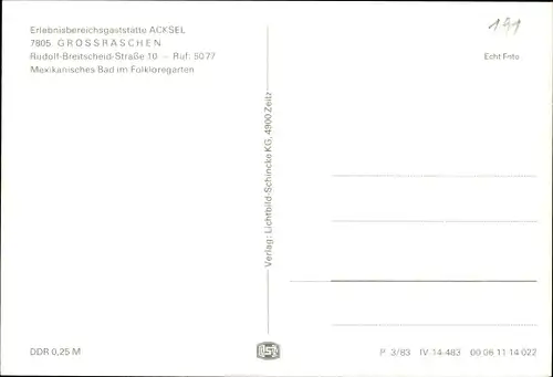 Ak Großräschen in der Niederlausitz, Erlebnisbereichsgaststätte Acksel, Mexikanisches Bad