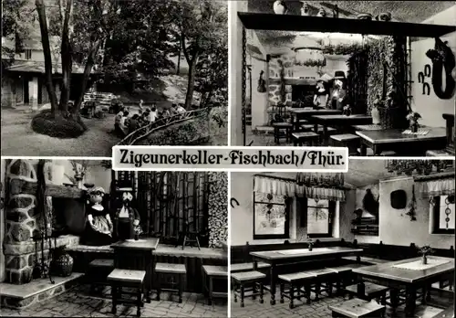 Ak Fischbach Waltershausen Thüringen, Zigeunerkeller, Innenansichten, Kamin