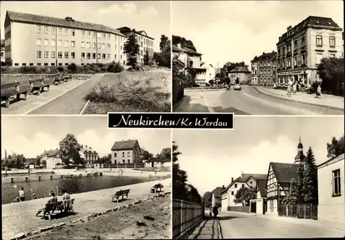 Ak Neukirchen in Sachsen, Straßenpartie, Freibad