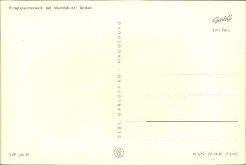Ak Wendefurth Thale im Harz, Pumpspeicherwerk mit Wendefurter Becken