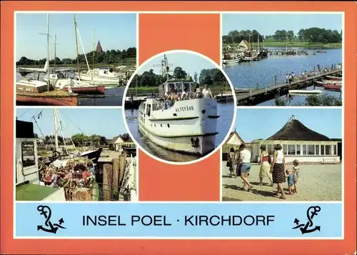 Ak Kirchdorf Insel Poel Mecklenburg, Bootshafen am Kirchsee, Anlegestelle Weiße Flotte, MS Altefähr