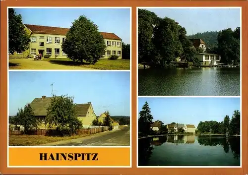 Ak Hainspitz in Thüringen, Dr.-Theodor-Neubauer-Oberschule, Blick zur Gondelstation, Freibad
