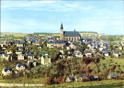 Ak Schneeberg im Erzgebirge, Ortsansicht mit Kirche