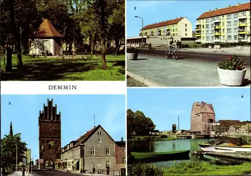 Ak Demmin in Vorpommern, Luisentor, Hafen, Neubauten am Markt, Marienhain
