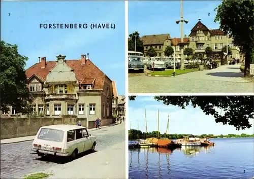 Ak Fürstenberg an der Havel, Ernst-Thälmann-Straße, Auto, Markt, Am Schwedt-See