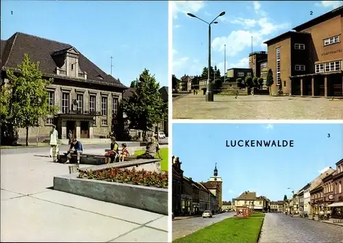 Ak Luckenwalde in Brandenburg, Bahnhof, Stadttheater, Ernst-Thälmann-Straße