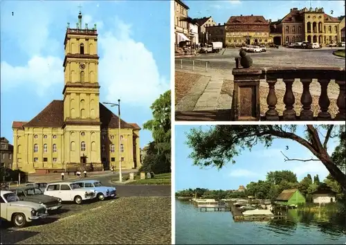 Ak Neustrelitz in Mecklenburg, Marktplatz, Blick zum Rathaus, Am Zierker See