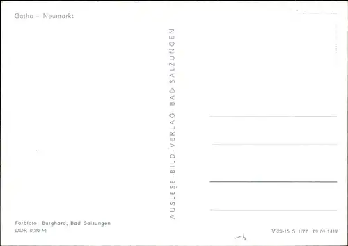 Ak Gotha in Thüringen, Neumarkt, Passanten, Reisebüro