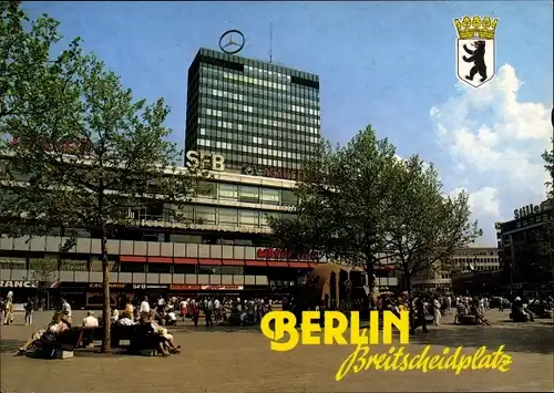 Ak Berlin Charlottenburg, Breitscheidplatz mit Piazza und Europa-Center, Wappen