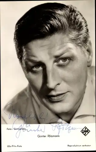 Ak Schauspieler Günter Pfitzmann, Portrait, Autogramm