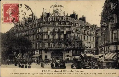 Ak Paris, Le Grand Hotel du Louvre, Avenue de l'Opera