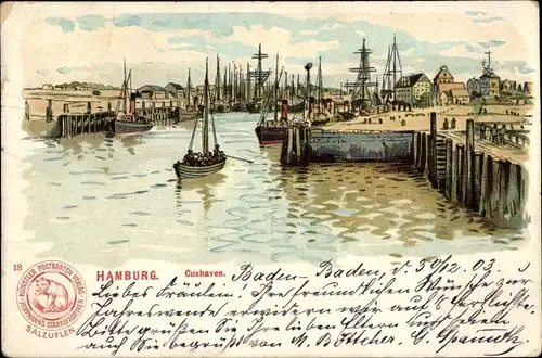 Litho Cuxhaven, Hafen, Hoffmanns Stärkefabriken Salzuflen
